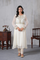 2 Piece Chiffon Frock (FR1073)